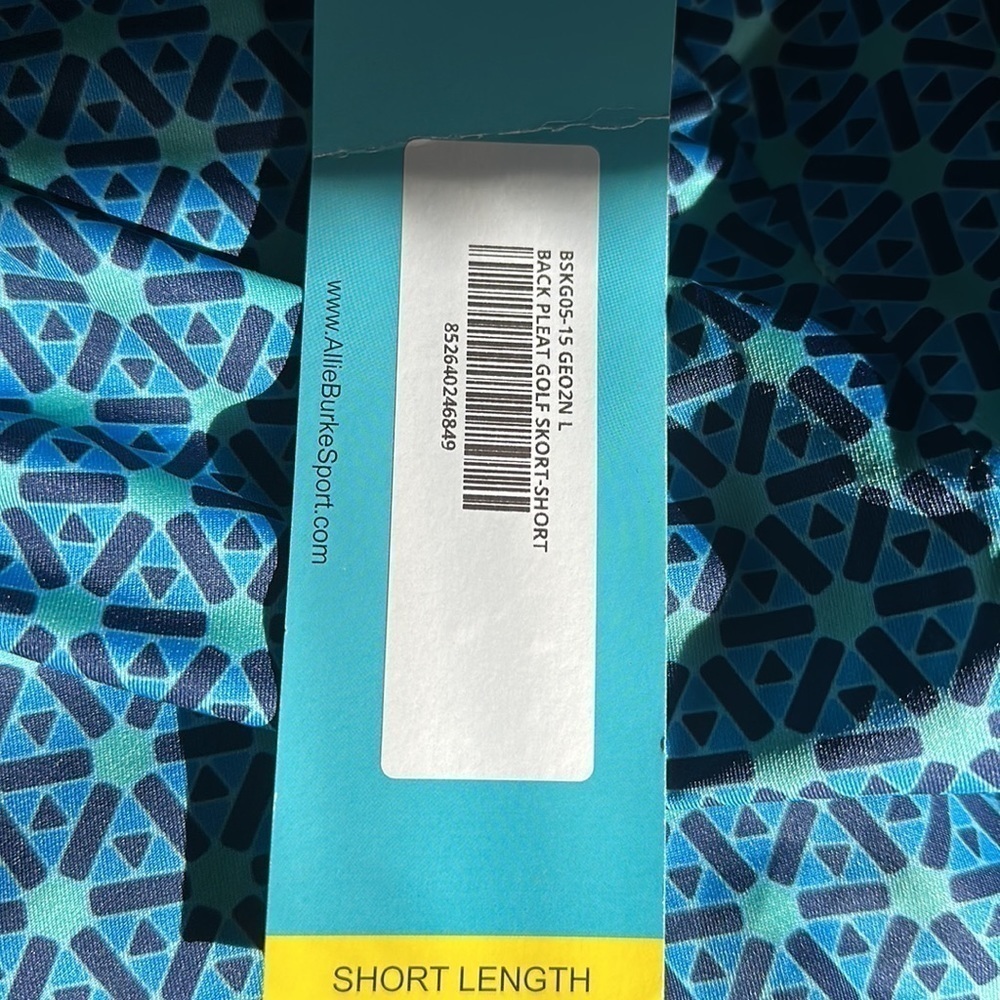 AB Allie Burke Sport Back Pleat Golf/Tennis/Pickle Ball Skort Geometric Print - Picture 3 of 10